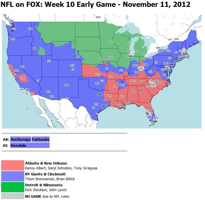 Week 10 Coverage Map New York Giants SportsWrath